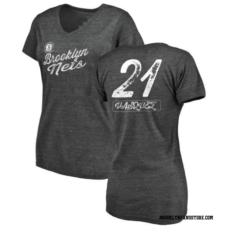 Black Women's Greivis Vasquez Brooklyn Nets Sideline V-Neck T-Shirt