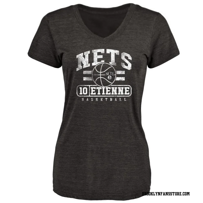 Black Women's Tyson Etienne Brooklyn Nets Baseline T-Shirt