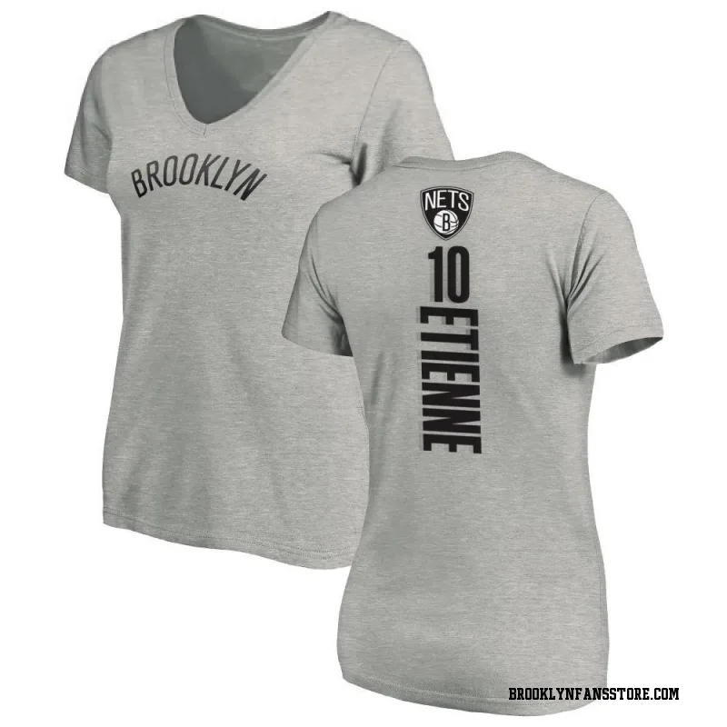 Women's Tyson Etienne Brooklyn Nets Ash Backer T-Shirt